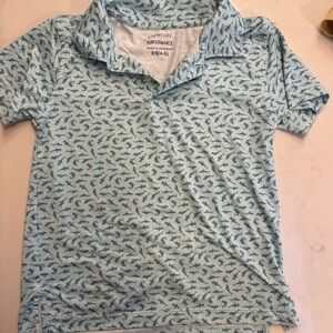 crewcuts Blue Shark-Print Performance Polo
